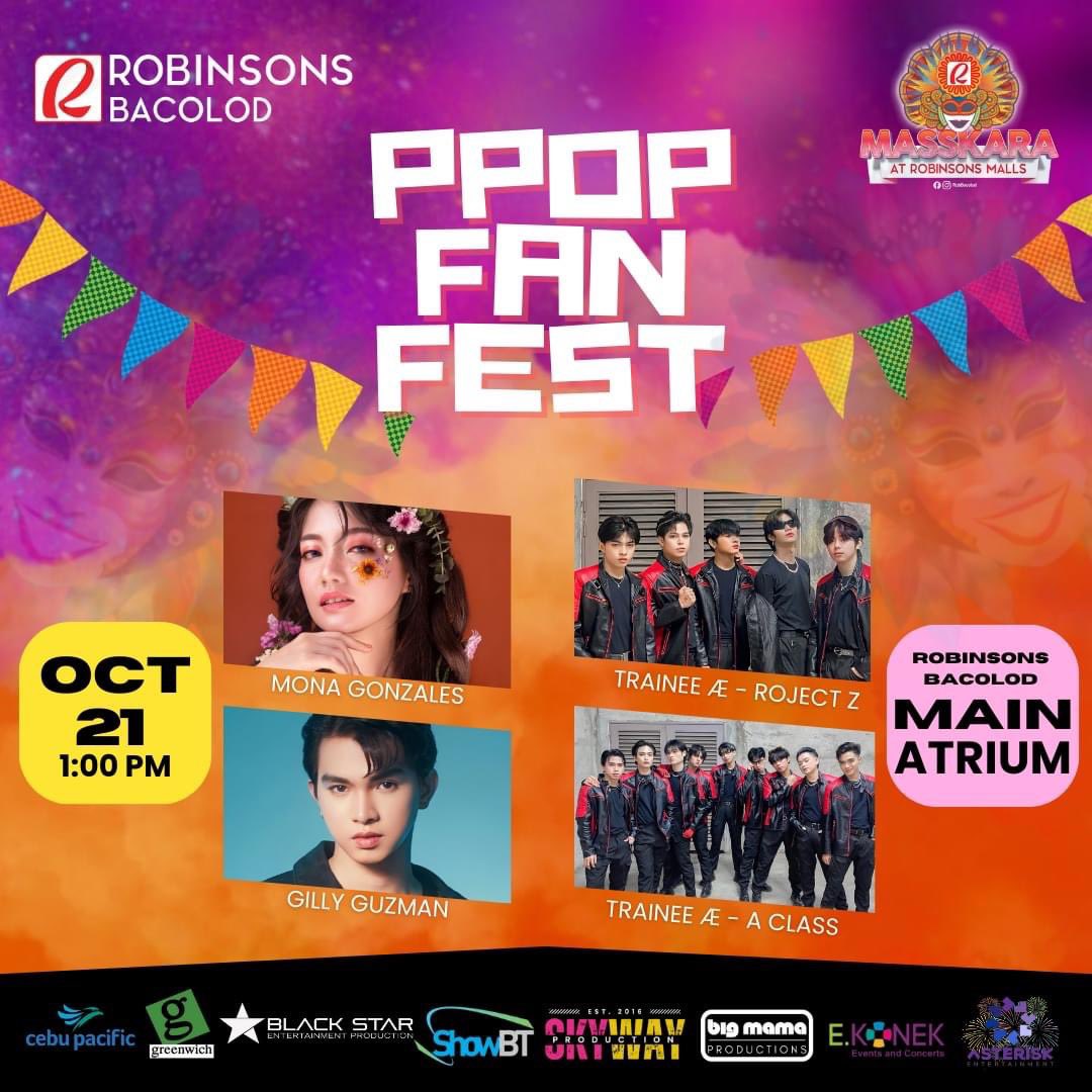 Bacolod GillyPuffs and Ppop fans!

Catch @eclipse_gilly in PPOP FAN FEST at Robinsons Bacolod this coming October 21, 2023!

📍Robinsons Bacolod Main Atrium
🗓️ October 21, 2023, Saturday
⏰ Gates Open at 12NN, Event proper at 1PM

#GillyGuzman #EclipseGILLY