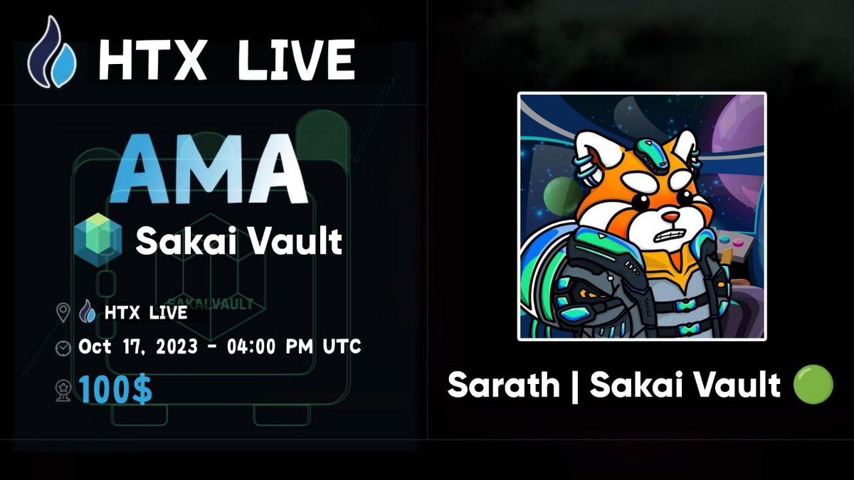 SakaiVault's tweet photo. Join SAKAI VAULT AMA today as we unpack the vision of #SAKAI and where we are headed with #SAKAIDAO, with an exclusive AMA on HOUBI!
πΉ Houbi Live Tuesday, October 17th, 2023
π 4 PM UTC
πReward: $100
#SAKAIVAULT #SAKAI #HOUBI #AMA https://t.co/RpK9vR1xEA