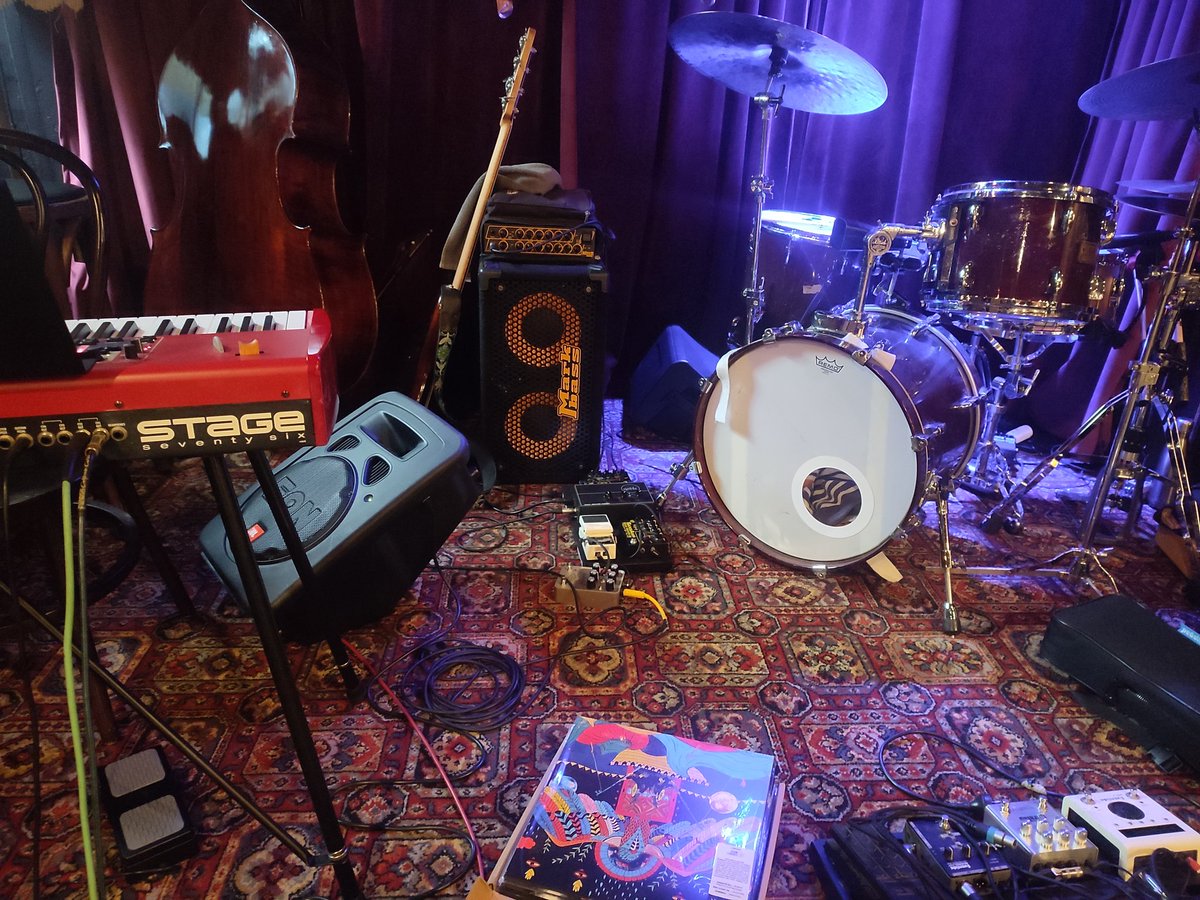 The stage is set for the first gig on our Nightjar tour. Looking forward to playing for NIMA at the Grand Hotel, Newcastle. Tour dates: thevampires.com.au/news-1/2023/8/… (also this week: Sydney, Wollongong, Bermagui)