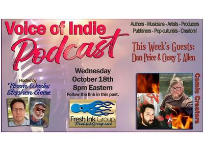 BeemWeeks's tweet photo. Dan Price @danomyte139 and and Casey T. Allen VOICE OF INDIE #Podcast @FreshInkGroup hosts @StephenGeez @BeemWeeks October 18, 2023, 8PM EST https://t.co/HElKnvZrui #ASMSG #IARTG #books #bigfootknowskarate #lesserknowncomics #comics #indiecomics #comic #comicbook c @VoiceOfIndie https://t.co/AuX6qjVwfS