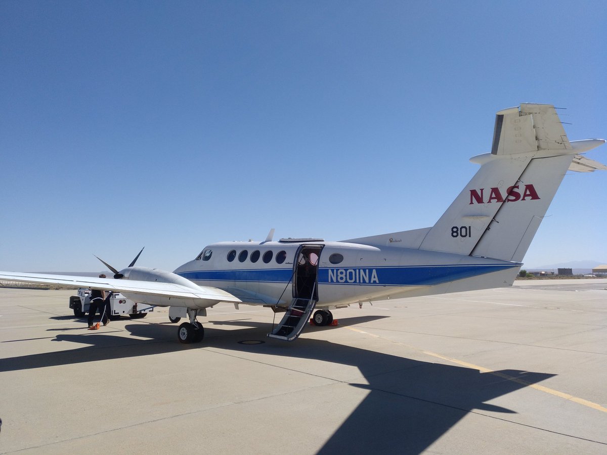 After 2 weeks of sensor installation, NASA 801 is ready to sample active #wildfires and #prescribed_fires during the #FireSense 2023 fall campaign. Successful test flight today! ✔️