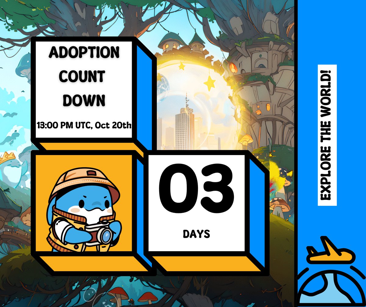 3 days left until Trekki adoption begins!

#Giveaway 5️⃣Triplists &amp;  2️⃣0️⃣Promoter roles

-Like, repost, comment, and tag the person you most want to travel with!(24 Hrs)

The Contributor role can help you upgrade from the Adoption list to the Triplist.

#NFTs #TrekkiNFT #Mint