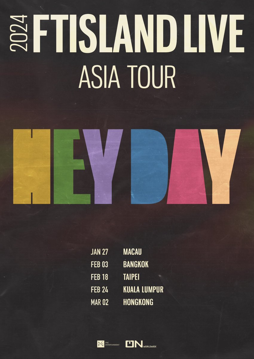 [Notice] 2024 FTISLAND LIVE ‘HEY DAY’ IN ASIA 안내

✔ weverse.io/ftisland/notic…

#FTISLAND #FT아일랜드 #HEY_DAY