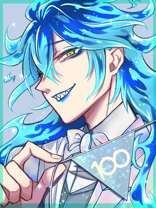 「blue eyeshadow smile」 illustration images(Latest)