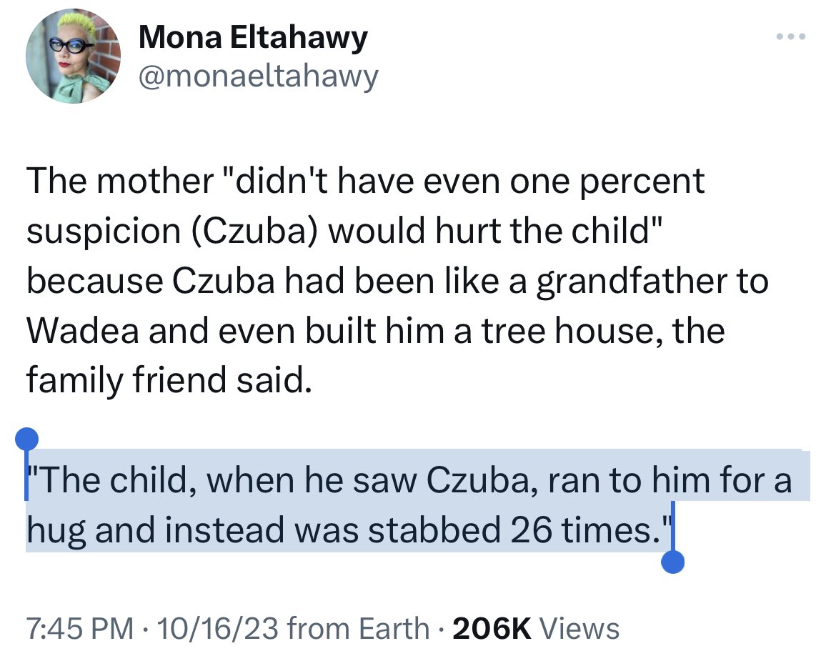 This blood is on the hands of every politician and every member of the press who knowingly spread Islamophobic misinformation to justify the genocide of the Palestinians.
