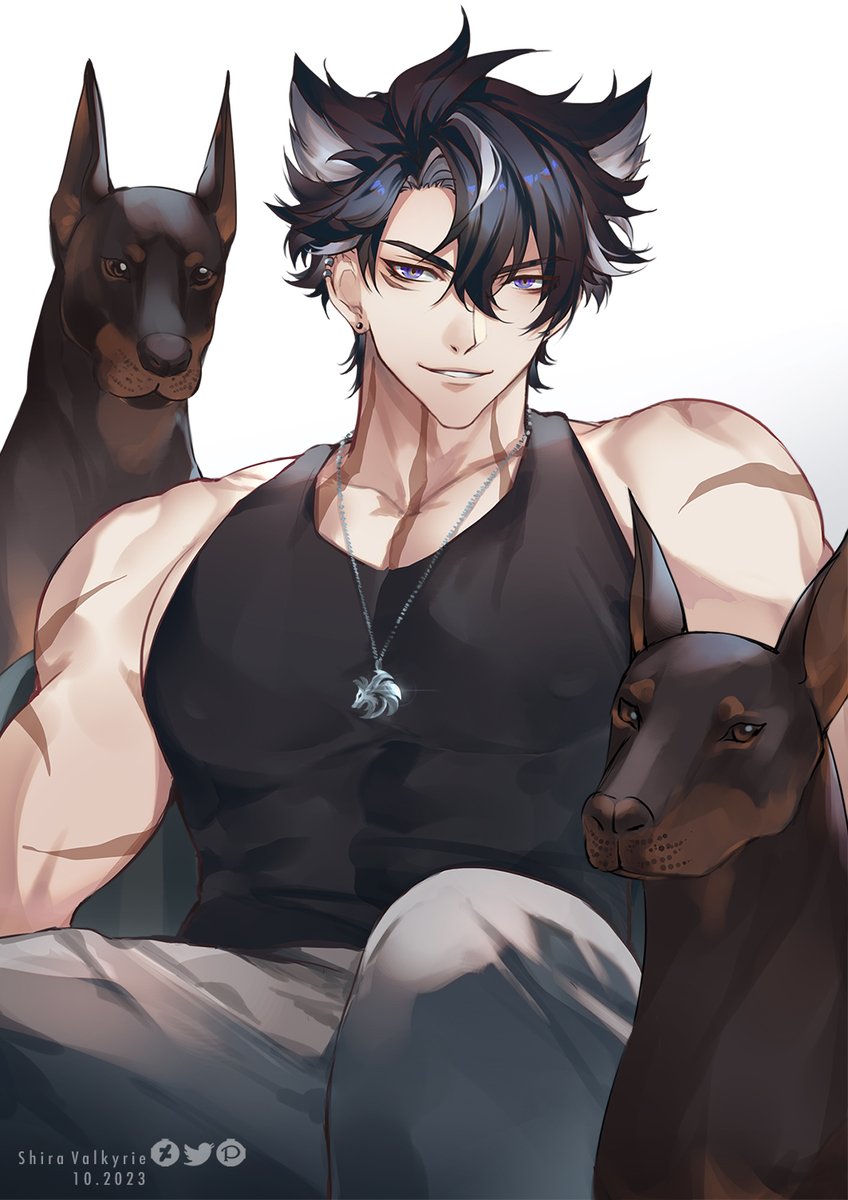 My favorite man with my favorite dog #リオセスリ #Wriothesley