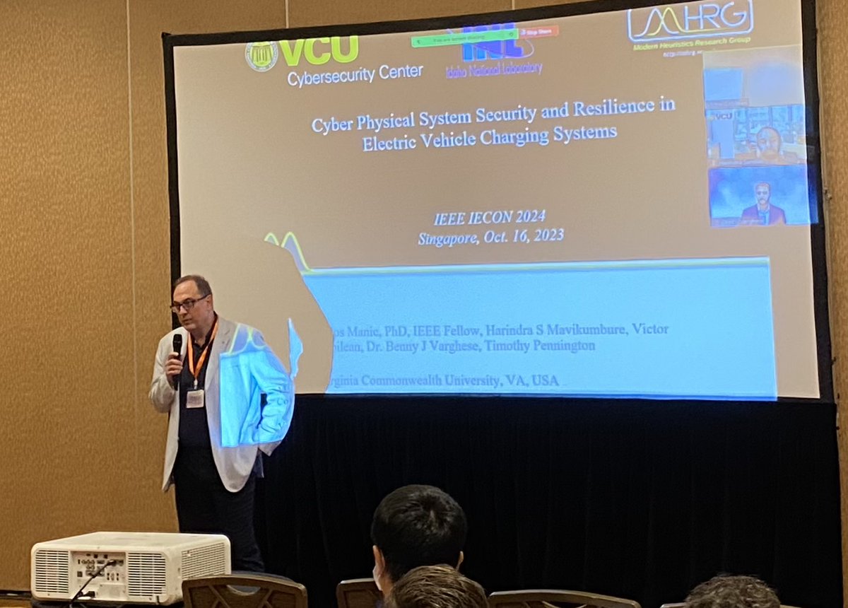 Milos Manic (@fellowmilos) on Twitter photo Addressing the hot issues of #ArtificialIntelligence & #Cybersecurity of #ElectricVehicleChargingSystems in an opening day 3hr tutorial <a href="/VCU/">VCU</a> and <a href="/INL/">Idaho National Lab</a> team gave at @IECON2023, the 49th flagship conference of IEEE Industrial Electronics Society, in #Singapore <a href="/MarinaBaySands/">Marina Bay Sands</a>. Addressing the hot issues of #ArtificialIntelligence & #Cybersecurity of #ElectricVehicleChargingSystems in an opening day 3hr tutorial <a href="/VCU/">VCU</a> and <a href="/INL/">Idaho National Lab</a> team gave at @IECON2023, the 49th flagship conference of IEEE Industrial Electronics Society, in #Singapore <a href="/MarinaBaySands/">Marina Bay Sands</a>.