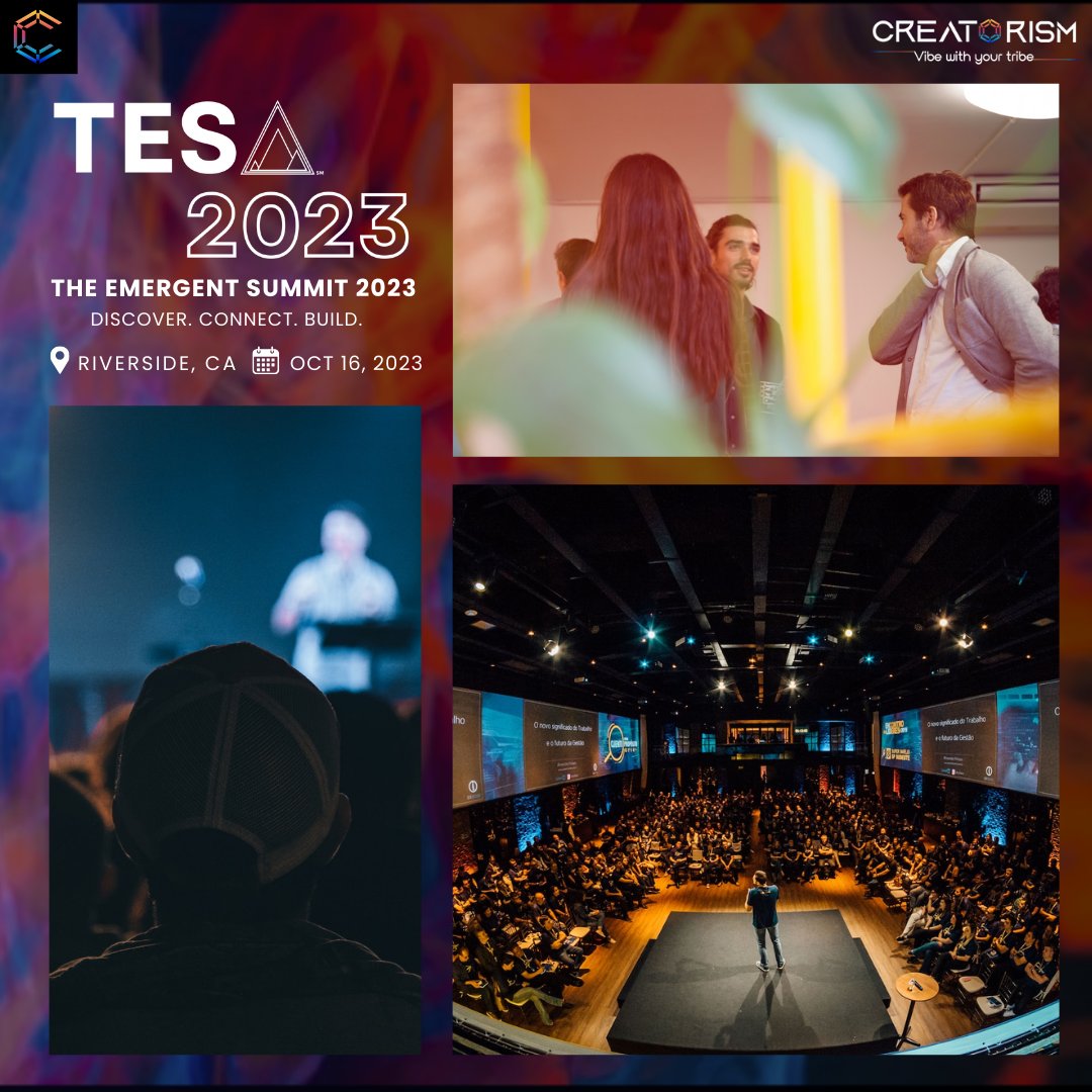 CreatorismXYZ's tweet photo. TES 2023- The Emergent Summit 2023! Discover-Connect-Build. Southern California's Biggest Tech, Music, Art, Blockchain, AI Summit!
#tes2023 #tes #California #Creatorism #creatorism2023 https://t.co/fFw4nIqa8n