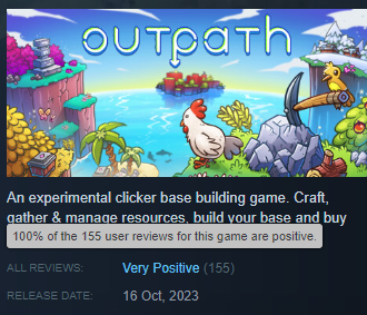 🤯🤯 I think it's the first time I saw something like this, 100% positive in 155 reviews in a game. Thank you!<3 #indiegame