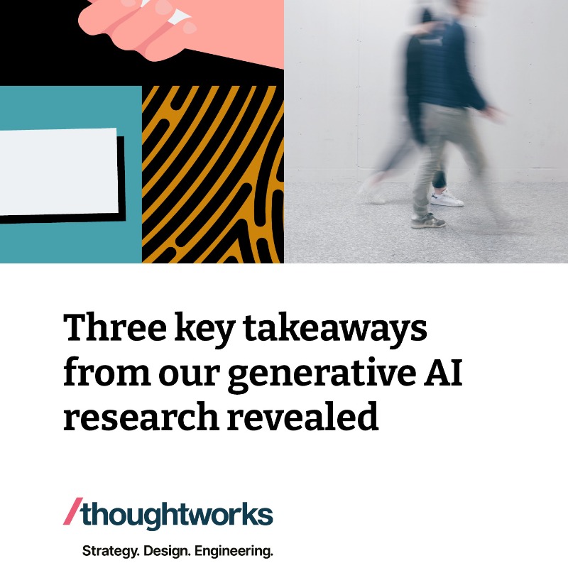 thoughtworks's tweet photo. What do your customers think about the potential of #GenerativeAI? 

We carried out bespoke research surveying 10,000 consumers from 10 countries to find out exactly that.

Below are our key takeaway ⬇️