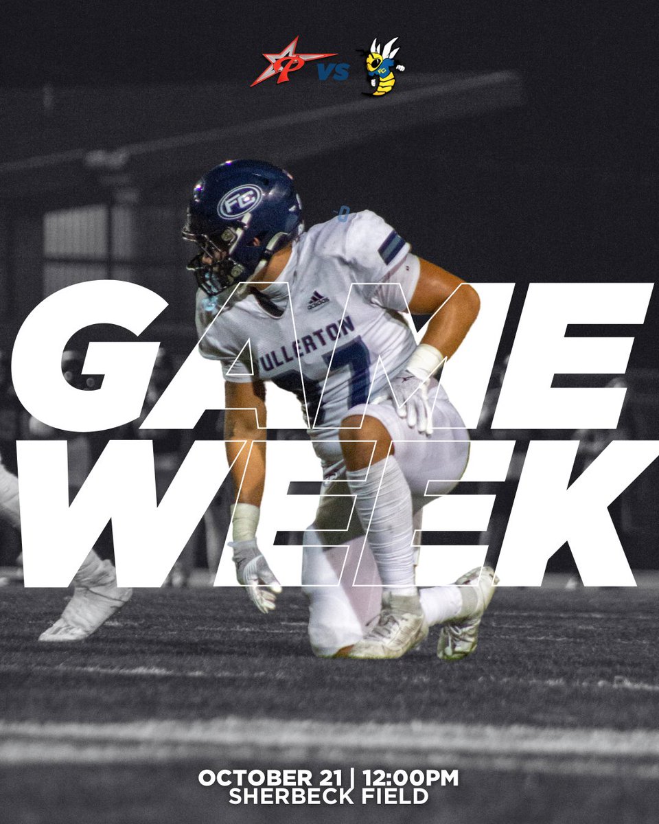 FullColl_FB's tweet photo. 𝑮𝑨𝑴𝑬 𝑾𝑬𝑬𝑲

@fullcoll_fb at Palomar College 

October 21, 2023
Kickoff at 12:00pm
Sherbeck Stadium 

#SwarmCity #fullcoll https://t.co/zUCuBWGRZK