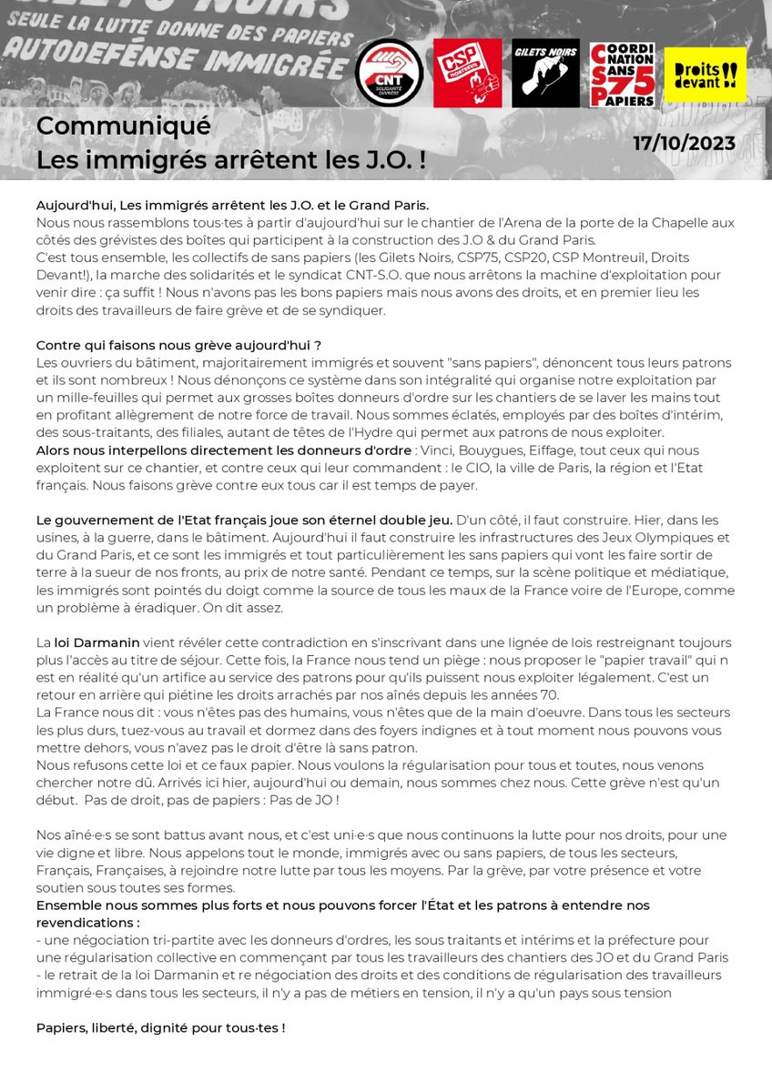 Union Régionale Ile de France CNT-SO tweet media