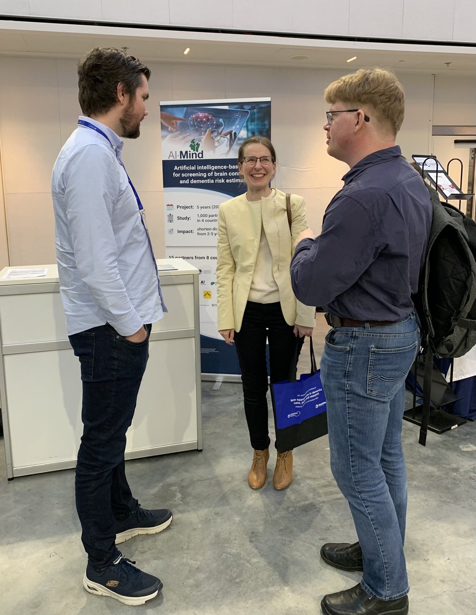 Are you attending #33AEC? Visit @AIMind_eu exhibition booth and talk to our researchers about #artificialintelegence in #dementia #research. @BioMagLabHUS @Oslounivsykehus @AlzheimerEurope