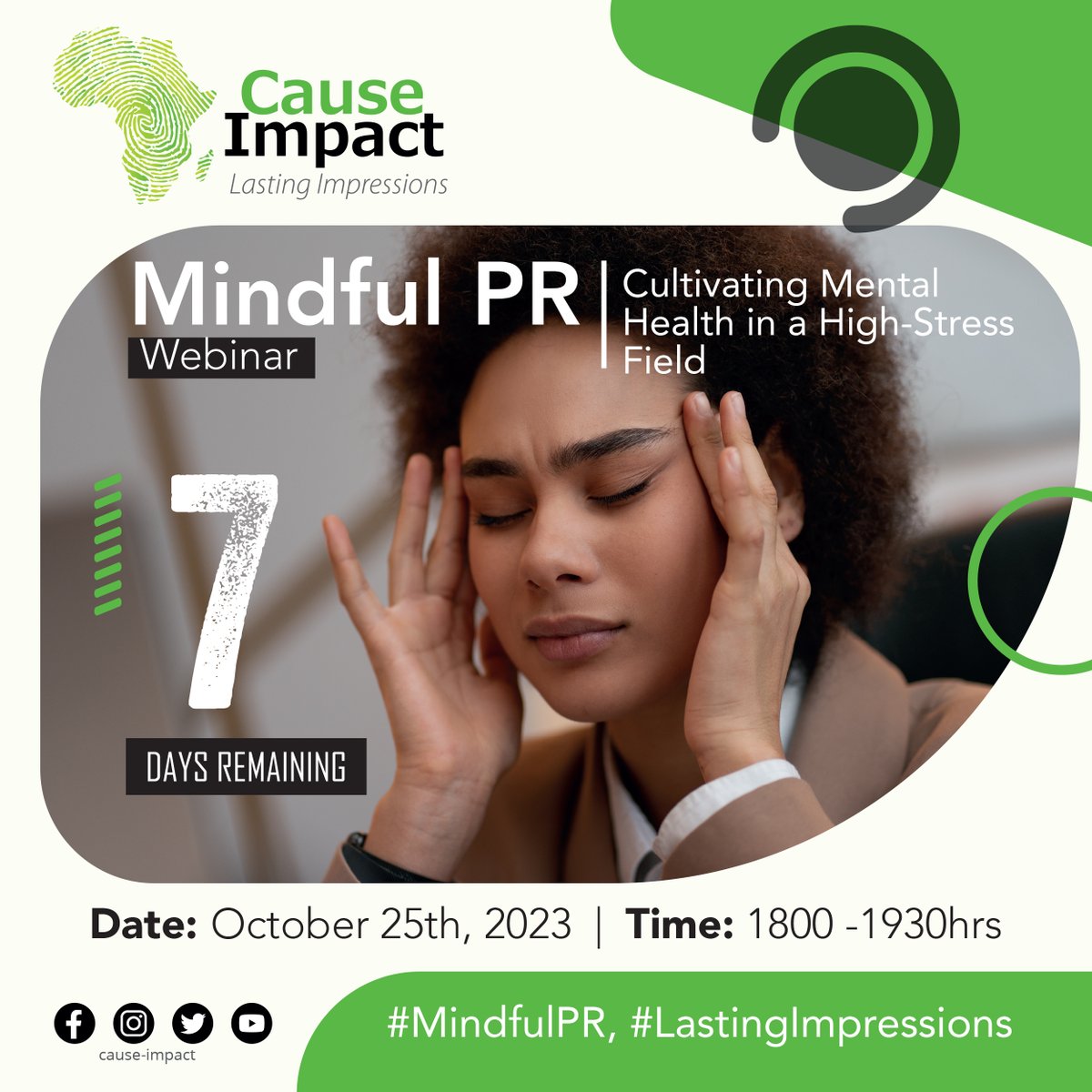 CauseImpactPR's tweet photo. We are excited about the upcoming #MindfulPR webinar!  Have you registered yet? Don't miss out on this knowledge-filled session. Sign up now: https://t.co/uQoglpqtBH

#MentalHealth #MentalWellness
@ktikolo @Wairimu9 @RuthMusembi https://t.co/fMFKHTNvXE