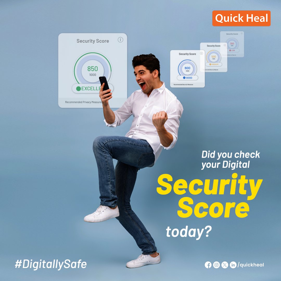 quickheal's tweet image. Did you check your personal #SecurityScore today?  #BePro and check your security score. Use code #FREEANDROID to get complimentary Android security with every new purchase. Limited-time offer on selected products only. T&C Applied. bit.ly/46MG5u4
#FreeAndroidAntivirus