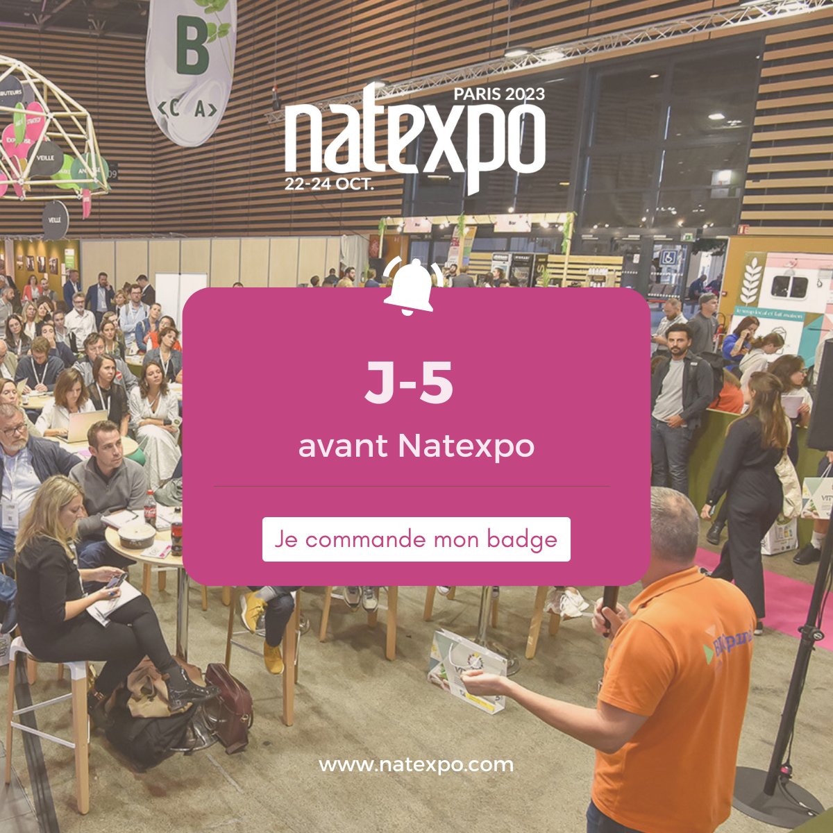 Demandez votre badge visiteur Natexpo 2023 ! 👇
natexpo.com/visiter/votre-…

J-5 avant l'ouverture des portes.
Rendez-vous du 22 au 24 octobre à Paris Nord Villepinte 🌱

#Natexpo2023