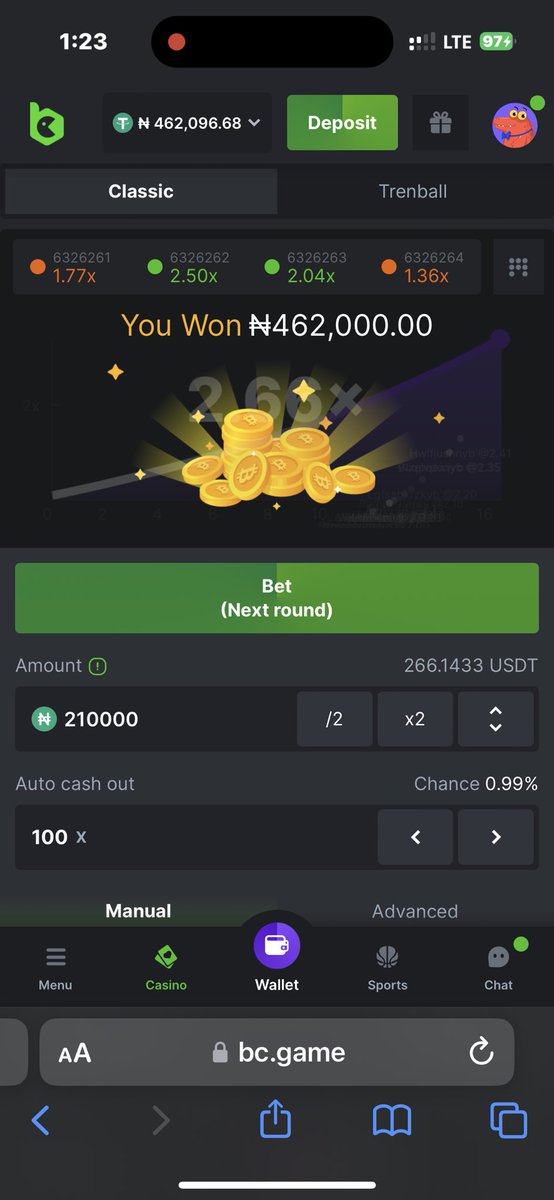 feranmi_flash1's tweet photo. 462k  just boom on bc 🔥🥶🫣

First 150 retweet’s drop Aza 

PLAY &amp; WIN here 👉https://t.co/lpD1Zx8NKK after funding with nothing less than 200k-500k let me know. https://t.co/emi2BEa5Hu