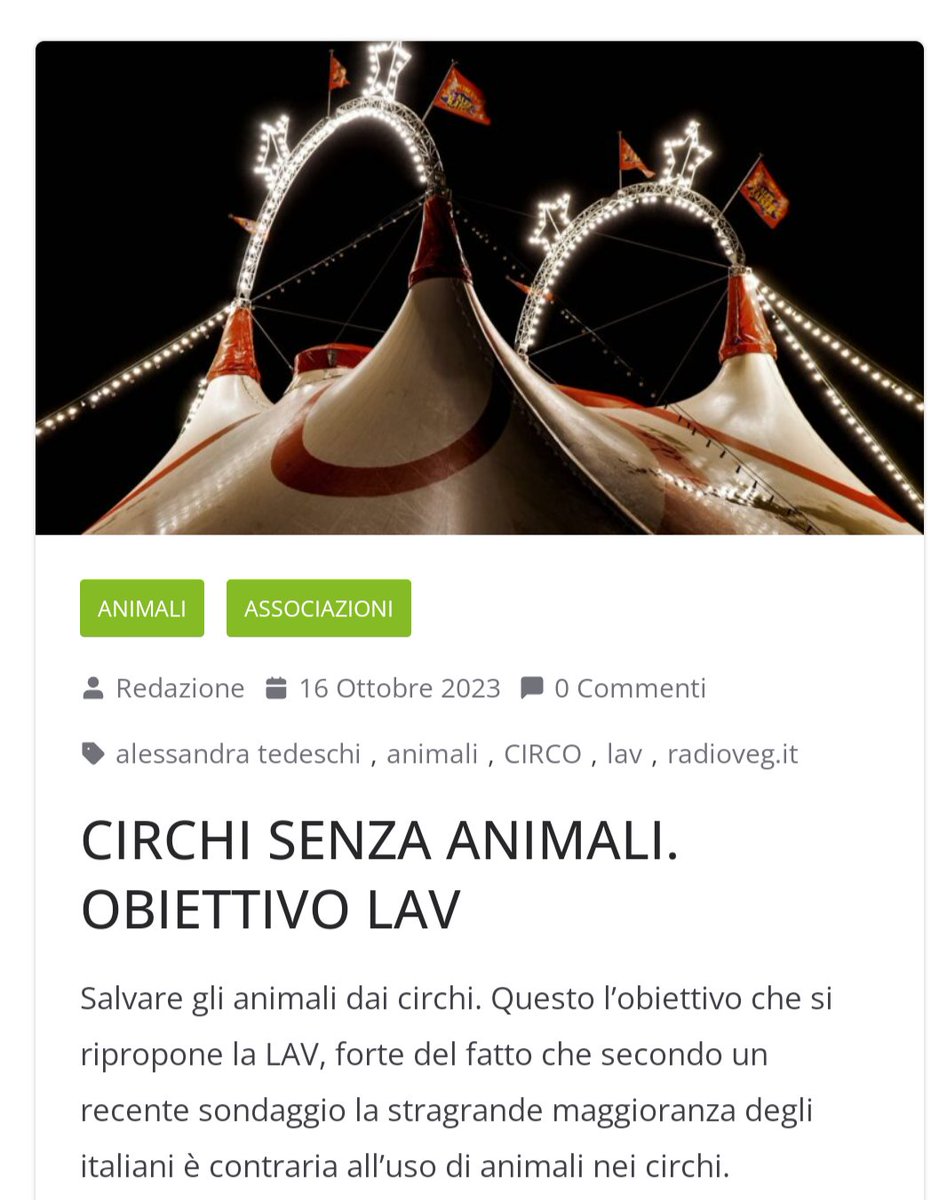 Nuovo articolo per voi, da leggere qui: radioveg.it