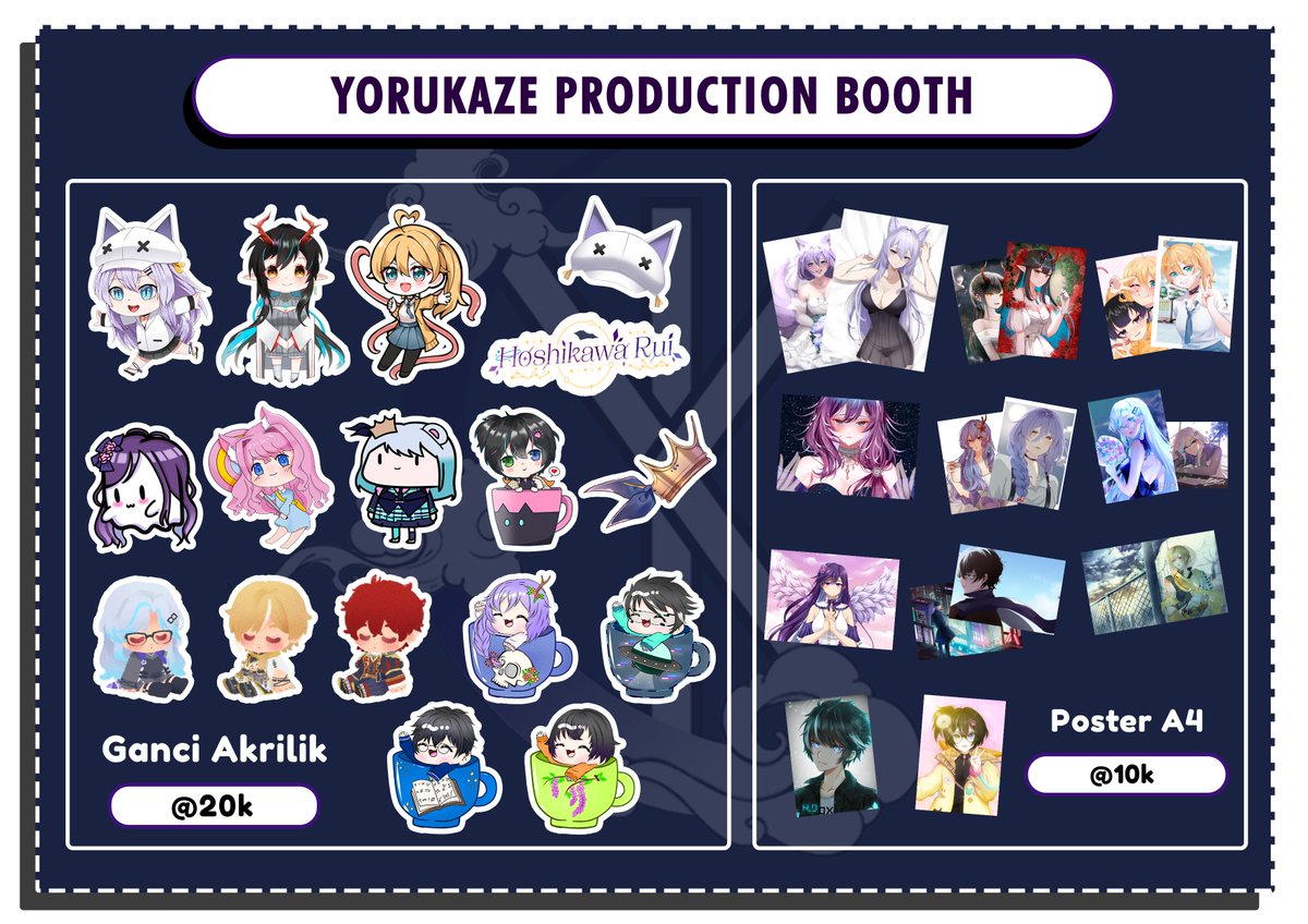 YkzProduction's tweet photo. 📢P E N G U M U M A N📢

Yorukaze Production telah membuka Pre-Order untuk merchandise yang bisa diambil di #CF17 🔥

Pre-Order ini berlangsung dari tanggal 17-31 Oktober 2023, jangan sampai kelewatan ya!

Kalian bisa melihat katalog dan Pre-Order di link ini:
🔗https://t.co/kZ7rEK7kcT

Don't miss it!✨

#CF17Catalogue