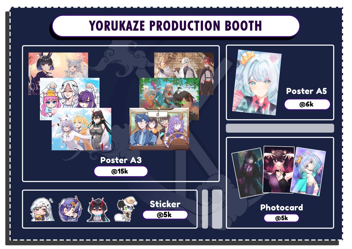YkzProduction's tweet photo. 📢P E N G U M U M A N📢

Yorukaze Production telah membuka Pre-Order untuk merchandise yang bisa diambil di #CF17 🔥

Pre-Order ini berlangsung dari tanggal 17-31 Oktober 2023, jangan sampai kelewatan ya!

Kalian bisa melihat katalog dan Pre-Order di link ini:
🔗https://t.co/kZ7rEK7kcT

Don't miss it!✨

#CF17Catalogue