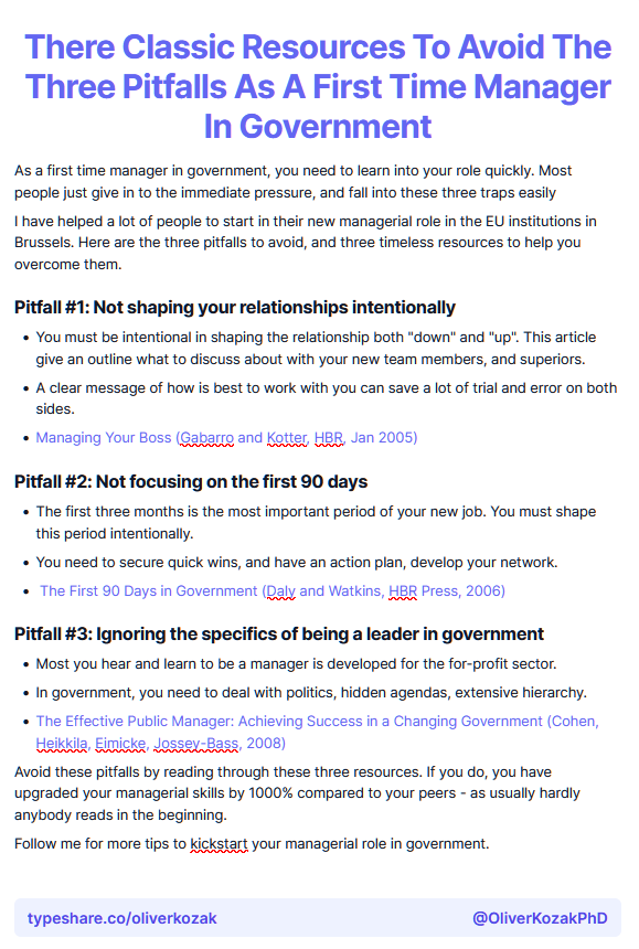 There Classic Resources To Avoid The Three Pitfalls As A First Time Manager In Government