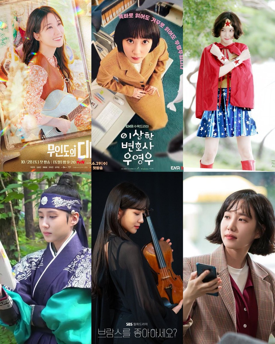 #ParkEunBin played varied roles. She gave her all, her dedication and hardwork. Once you get to know her, you can't resist following and supporting and loving her! 🩷💚
#CastawayDiva
#ExtraordinaryAttorneyWoo 
#Hellomytwenties
#TheKingsAffection
#DoyoulikeBrahms
#HotStoveLeague