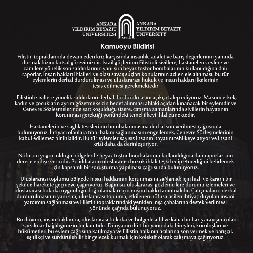 📌Ankara Yıldırım Beyazıt Üniversitesi Kamuoyu Bildirisi

<a href="/acengizkoseoglu/">Ali Cengiz Köseoğlu</a>
