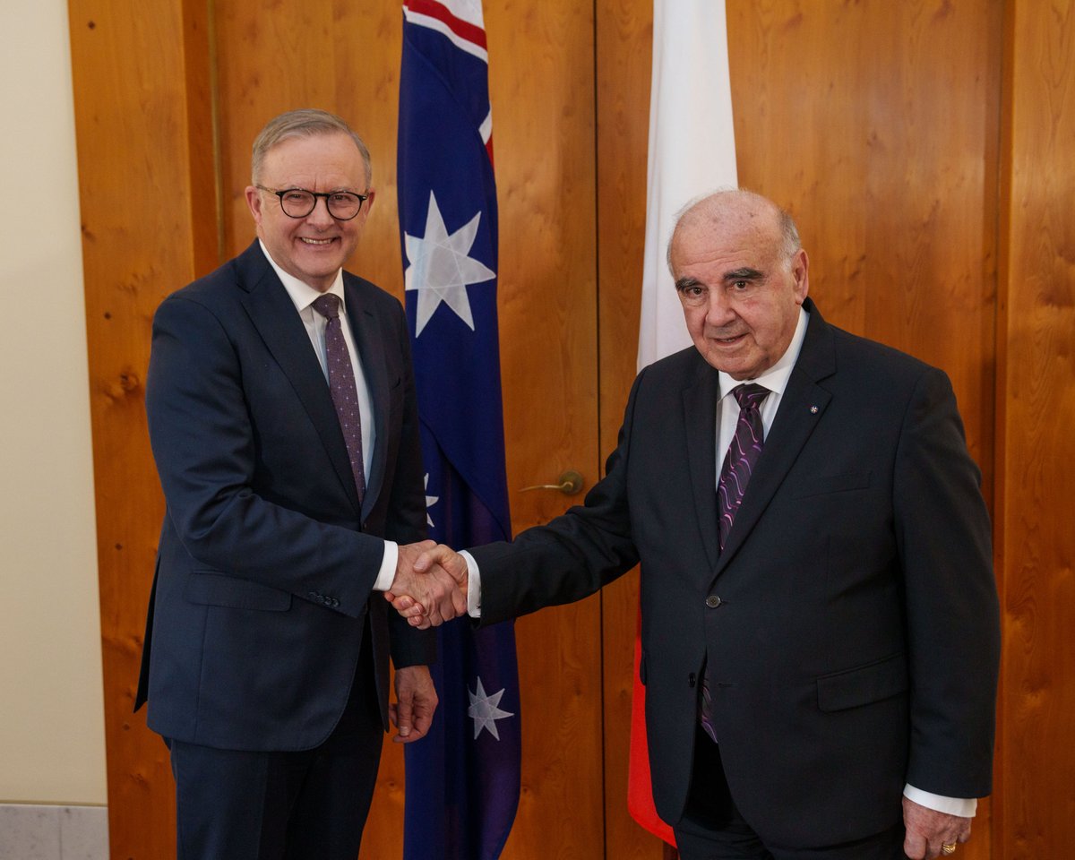 Wonderful to speak with the President of Malta, George Vella, about Australia's proud and vibrant Maltese community in Parliament House today. 🇦🇺🇲🇹