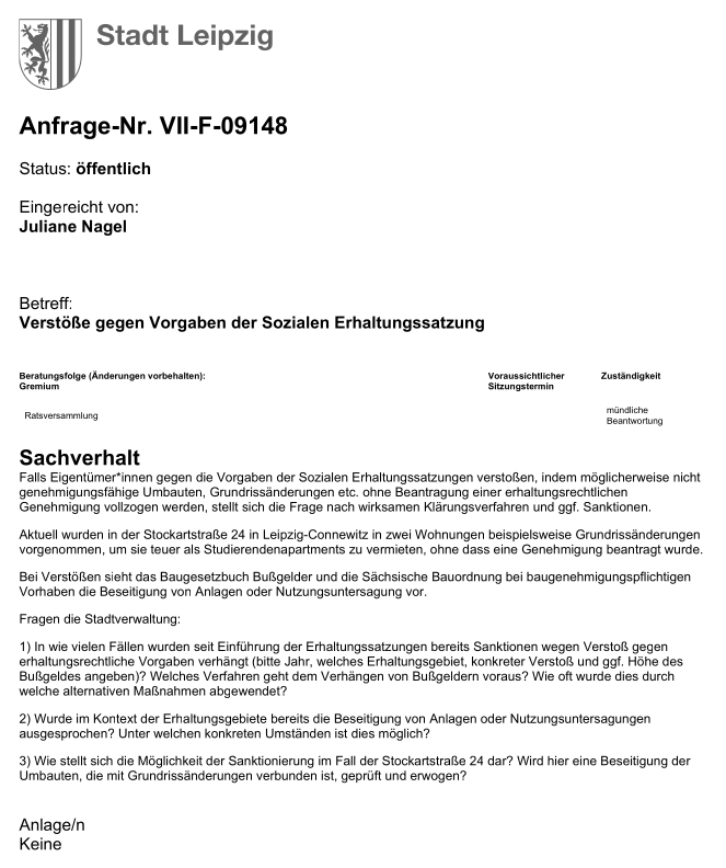 RomanGrabolle's tweet photo. Des Weiteren hatte Jule Nagel /@luna_le nach "Verstößen gegen Vorgaben der Sozialen Erhaltungssatzung" gefragt:

Anfrage - VII-F-09148
https://t.co/VjdJFmEjPd https://t.co/JpcG4LsBz1