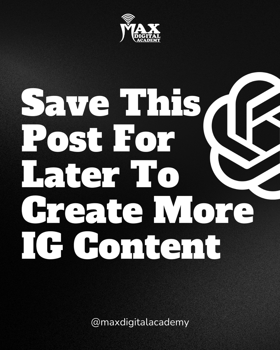 MaxDigitalAcad1's tweet photo. Stay ahead in this Content Creation game with the help of these chat GPT prompts.
. 
.
#AI #chatgpt #content #creation #IGcontentcreator #instagram #AIfromarketing https://t.co/lKZQL2KhLe