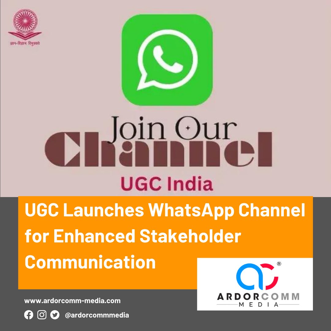 ardorcomm's tweet photo. UGC Launches WhatsApp Channel for Enhanced Stakeholder Communication
-By ArdorComm News Network
https://t.co/w1QhB6LV8u
#ArdorComm #ArdorCommNews #ArdorCommMedia #UGC #WhatsAppChannel #CommunicationPlatform #StakeholderEngagement #HigherEducation #EducationalUpdates #UGCNews https://t.co/gZuXKLIojB