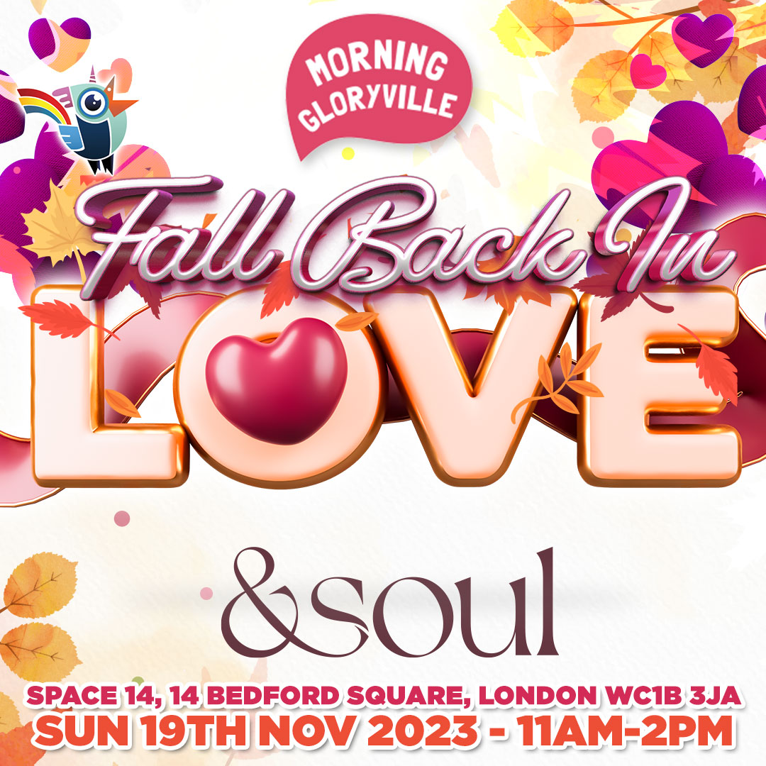 Fall back in love! With #morninggloryville ❤️  it's time for a super awesome autumnal 🍂 rave with wonderful people, vibes and memories to make!

Come join us at
Sunday 19th Nov 11am-2pm
Space 14, 14 Bedford Sq WC1B 3JA

Tix:
eventbrite.co.uk/e/morning-glor…