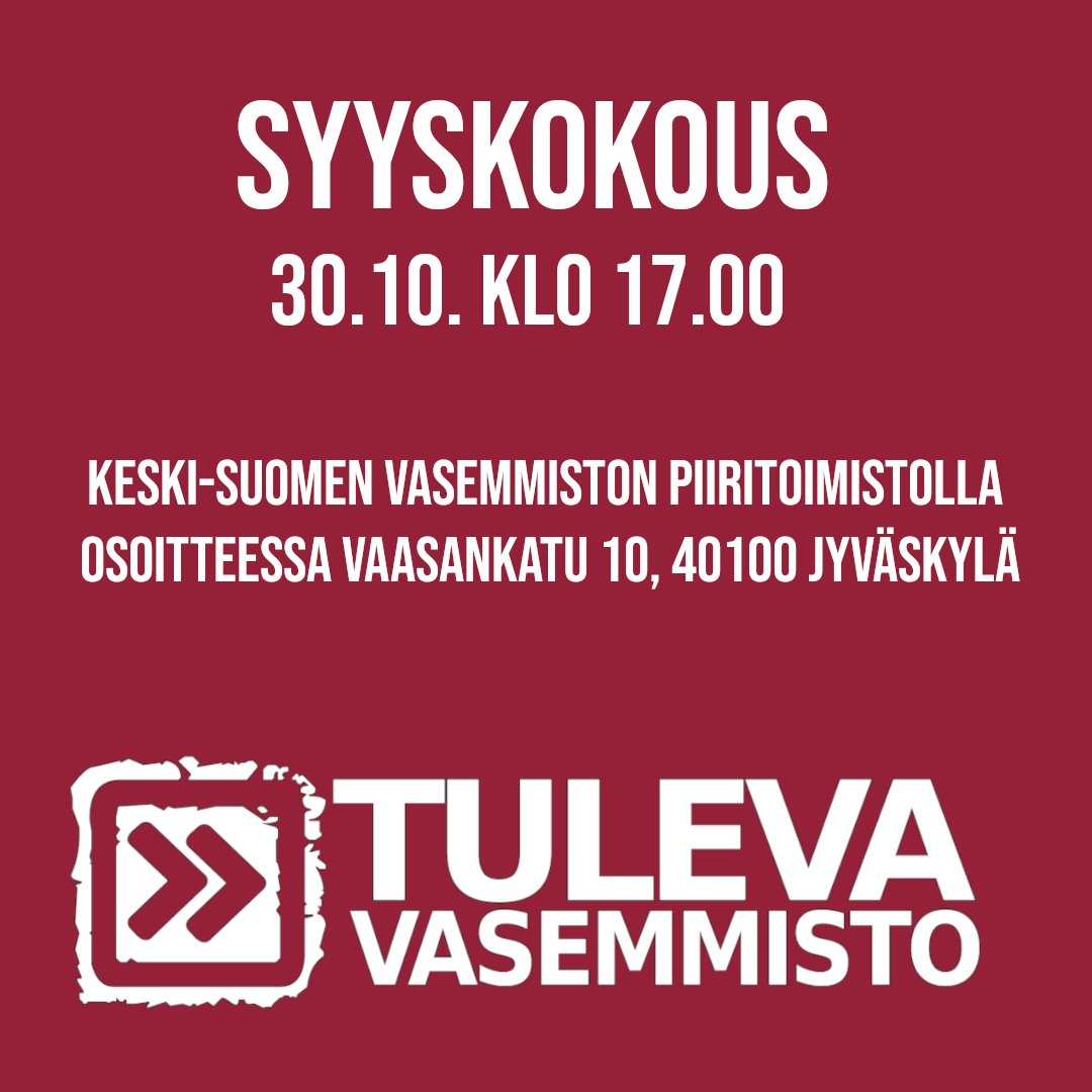 tulevavasen's tweet image. facebook.com/events/1380130…

#tuleva #vasemmisto