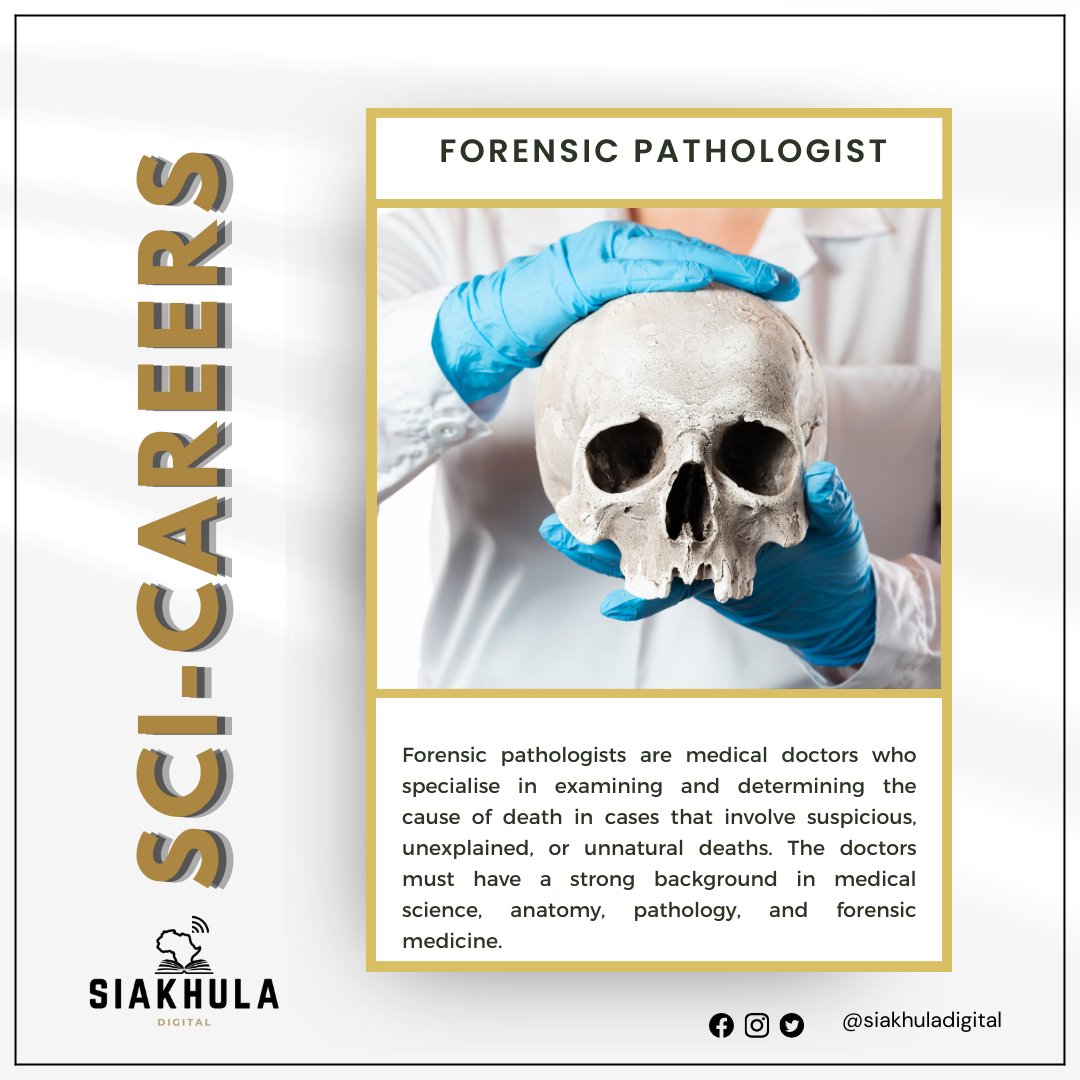 Exploring the realm of forensic pathologists &amp; medical examiners this week! They're the experts who uncover the secrets hidden in autopsies, shedding light on suspicious deaths. 🕵️‍♂️🏥  #ForensicPathology #CareerDiscovery #TuesACareerDay