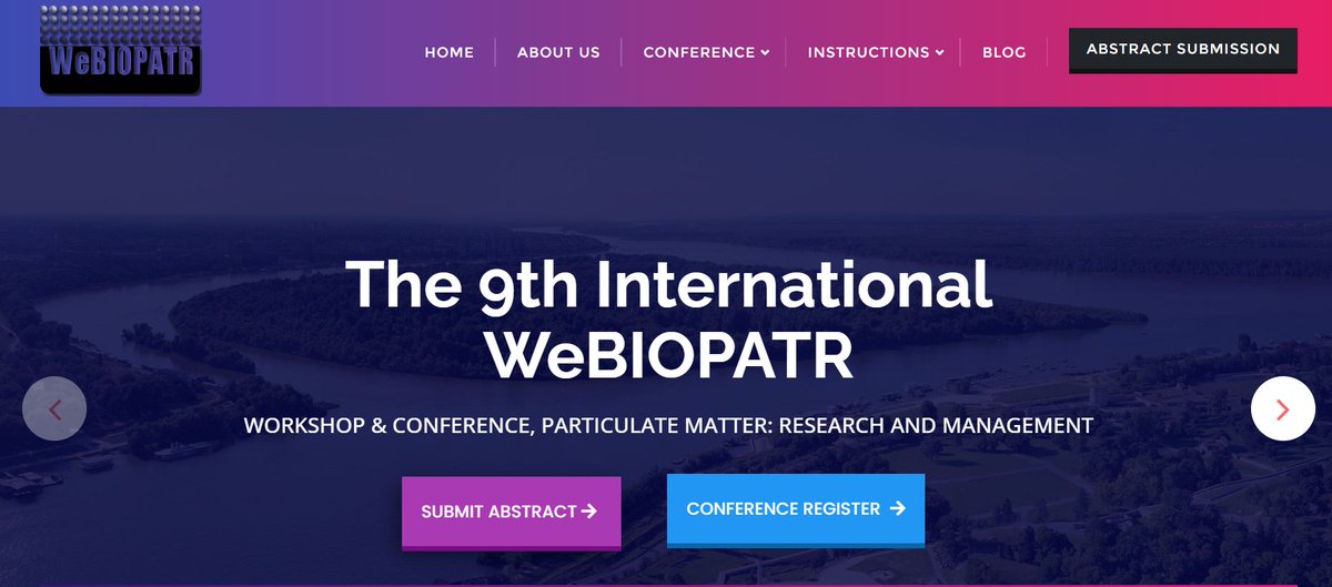 WeBaSOOP's tweet photo. It is our great pleasure to remind you that the 9th International Workshop and Conference, Particulate Matter: Research and Management
WeBIOPATR2023 will be held in Belgrade (Serbia), from November 28th to December 1st, 2023.
WeBIOPATR 2023 site:
https://t.co/1TapJEfEKl https://t.co/i8dxK4EGCT