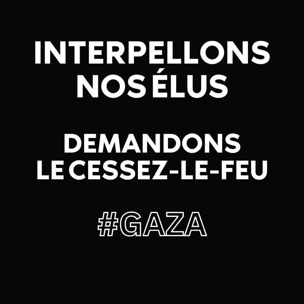 Ensemble, interpellons #noselus #Cessezlefeu #Gaza
