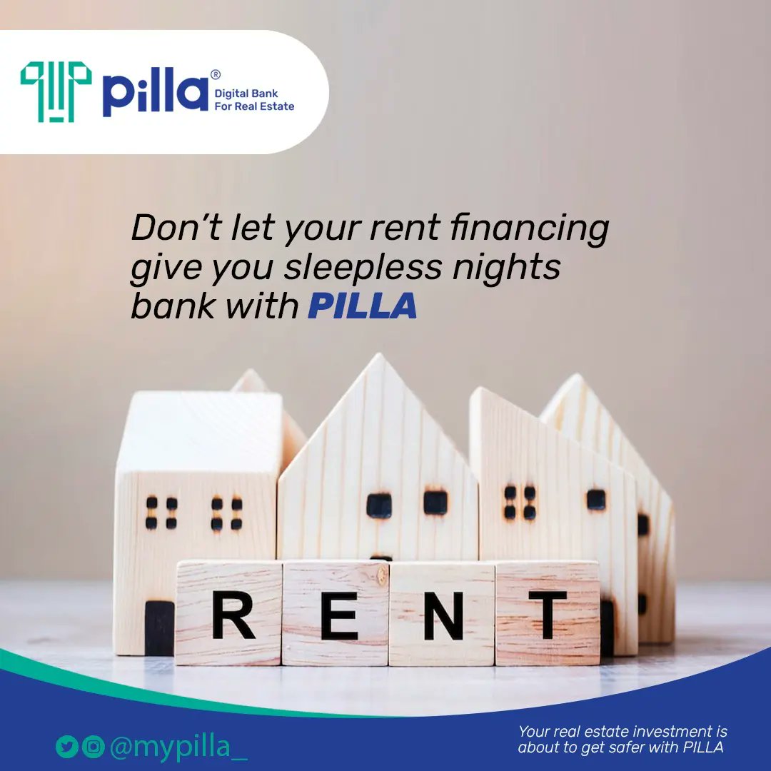 Don’t let your rent financing give you sleepless nights bank with PILLA

#mondaymotivation #proptech #proptechhubafrica #proptechhub #proptechstartup #proptechnews