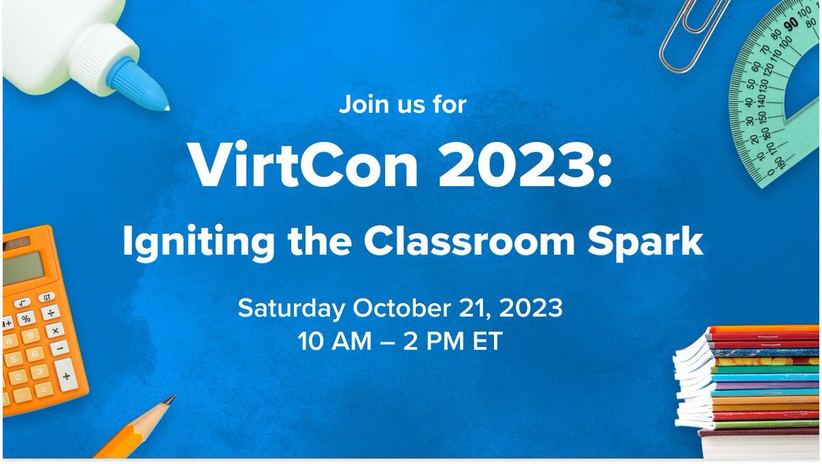 Join us THIS SATURDAY for VirtCon 2023, a virtual event like no other! 🙌 

Immerse yourself in a world of inspiring educators as they showcase innovative ways to engage students and spark curiosity in the classroom. 

Learn more – discoveryeducation.com/info/den-virtc…