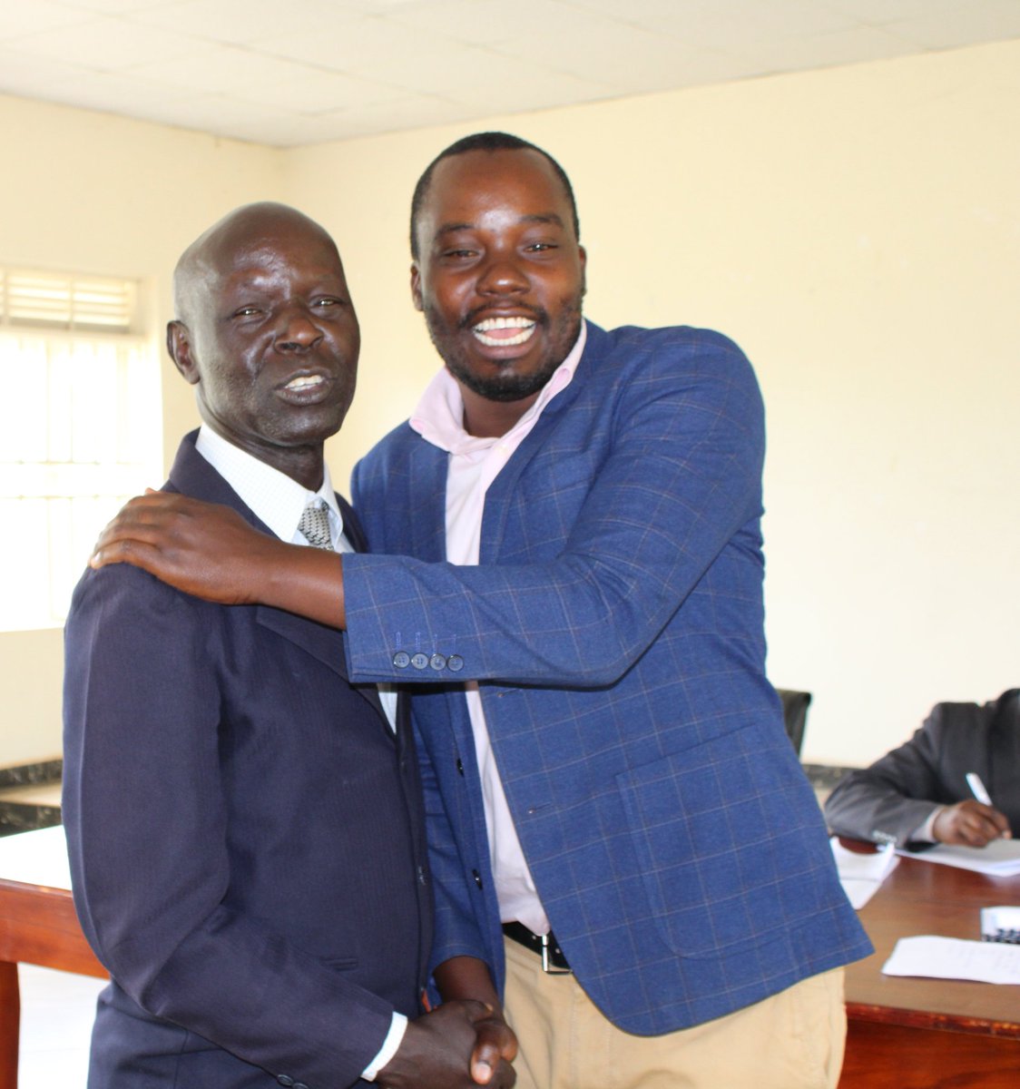 Official handover on retirement of MR.JINO - DISTRICT PRODUCTION OFFICER this afternoon at the Abim District Headquarters.