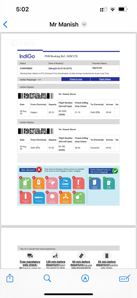 misrufmanish's tweet photo. @IRCTCofficial @AshwiniVaishnaw part 2 but i was not travel infact i have booked the flight from nagpur to guwahati on 28th aug ,
I have a flight ticket as a proof
I am enclosing the detail of TDR file , TDR rejected and also the flight ticket.
Request you to look into it . https://t.co/MWVXNJOTNh