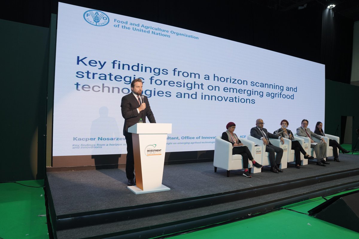 FAOinNENA_EN's tweet photo. Our first session today focuses on addressing agrifood challenges by technologies and innovations through foresight-based, long-term planning.

To help navigate the complexity, uncertainty, volatility and ambiguity of current challenges. #WIF https://t.co/d8PMESJx7Q