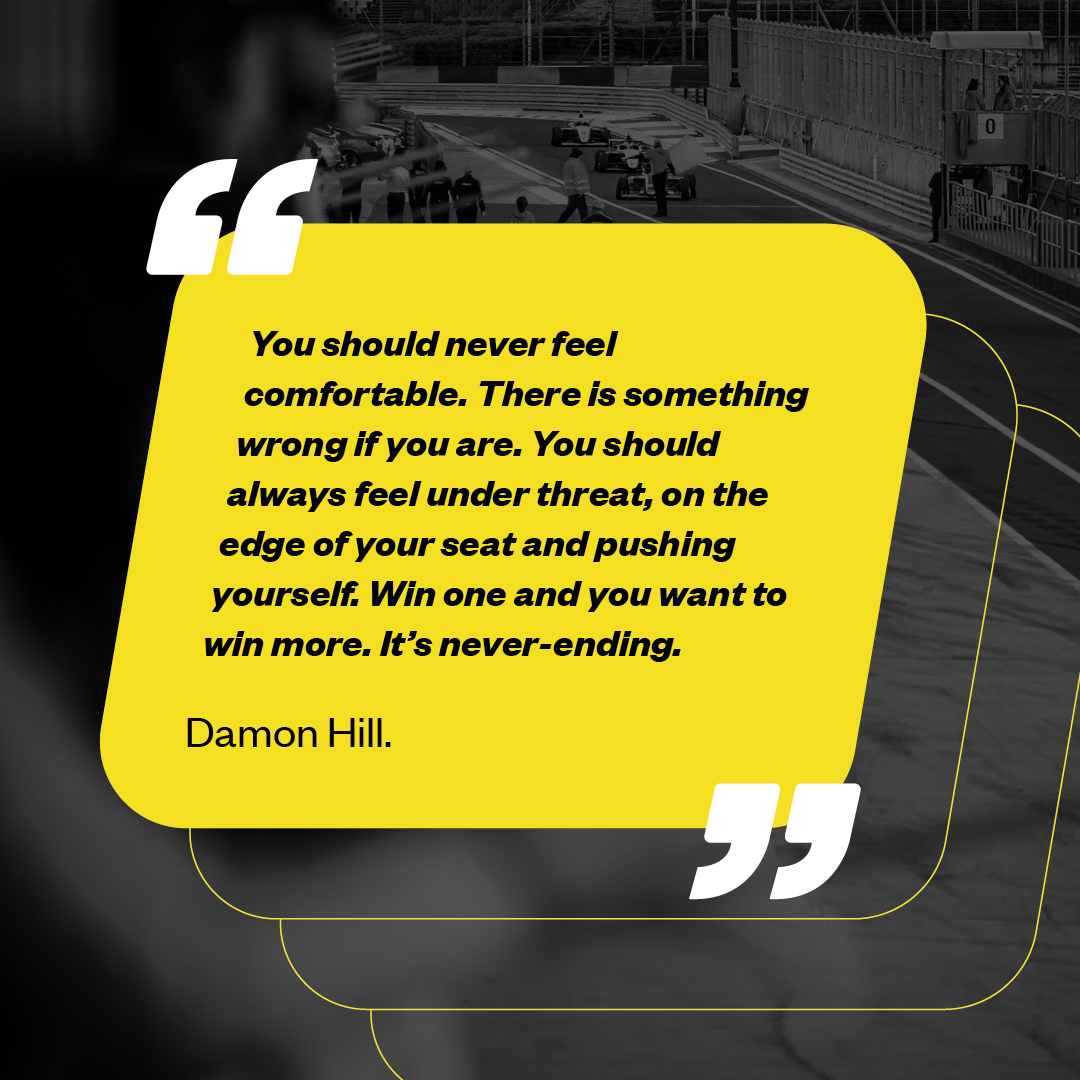 ongrid_official's tweet image. "You should never feel comfortable... Win one and you want to win more." - Damon Hill. 

A reflection on the never-ending pursuit of excellence in racing. 

#onGRID #drivechange #RacingWisdom #DamonHill