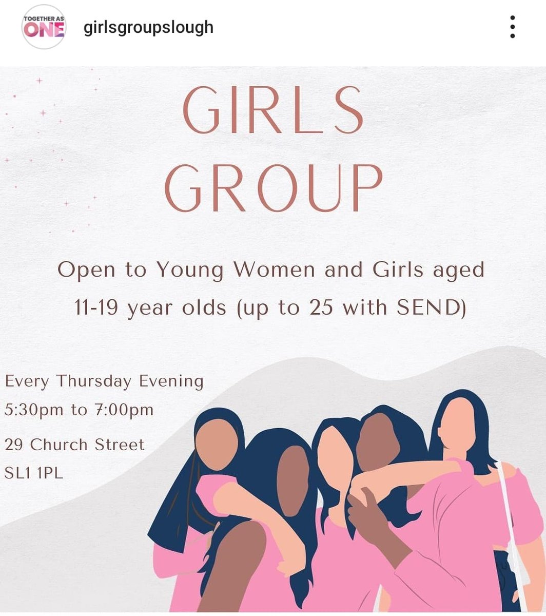 #Slough charity Together as One runs a weekly Girls Group for girls and young women aged 11 to 19 (up to 25 for women with #SEND), which meets on Thursdays at their offices at 29 Church Street. For more information, email info@togetherasone.org.uk or call 01753 574780 <a href="/AikSaath/">Together As One (Aik Saath)</a>