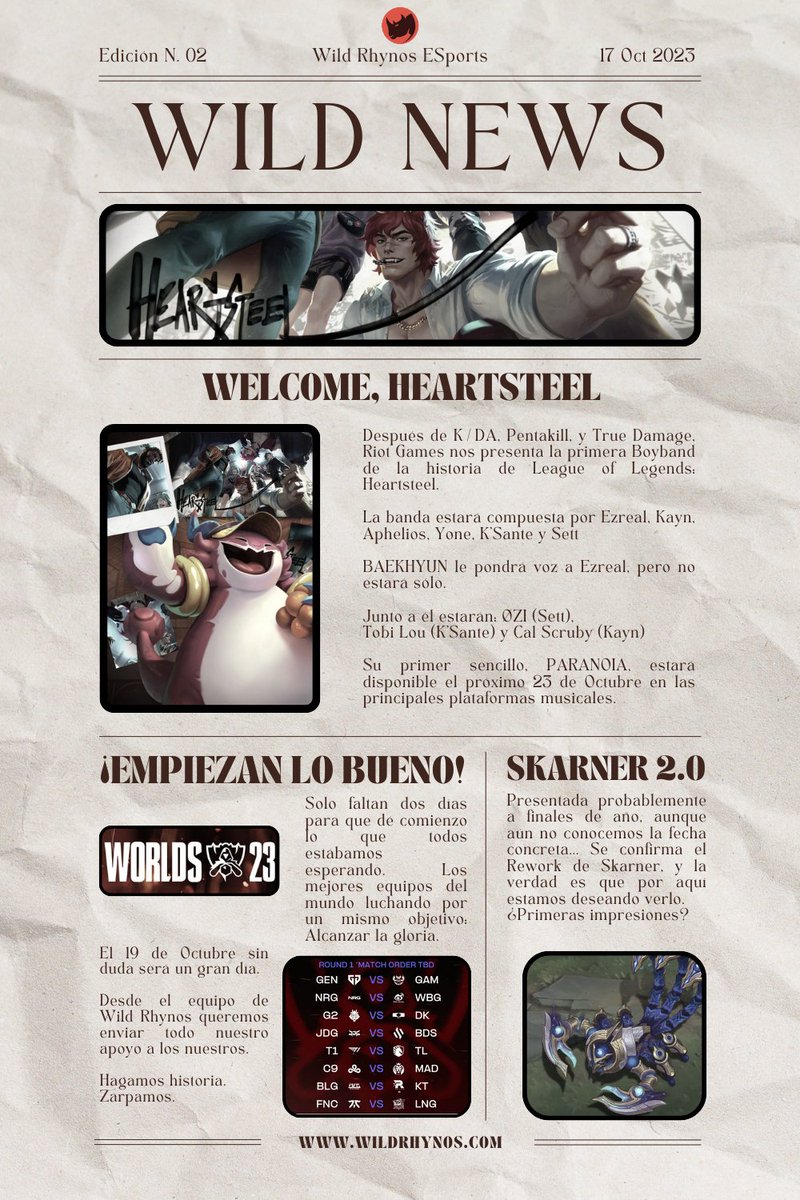WildRhynos's tweet photo. 🔴 Wild News #02 🔴

Muchas gracias por el apoyo recibido el día de ayer.

¡Seguimos adelante!

#StayWild #LeagueOfLegends https://t.co/ci8bxkbIA8