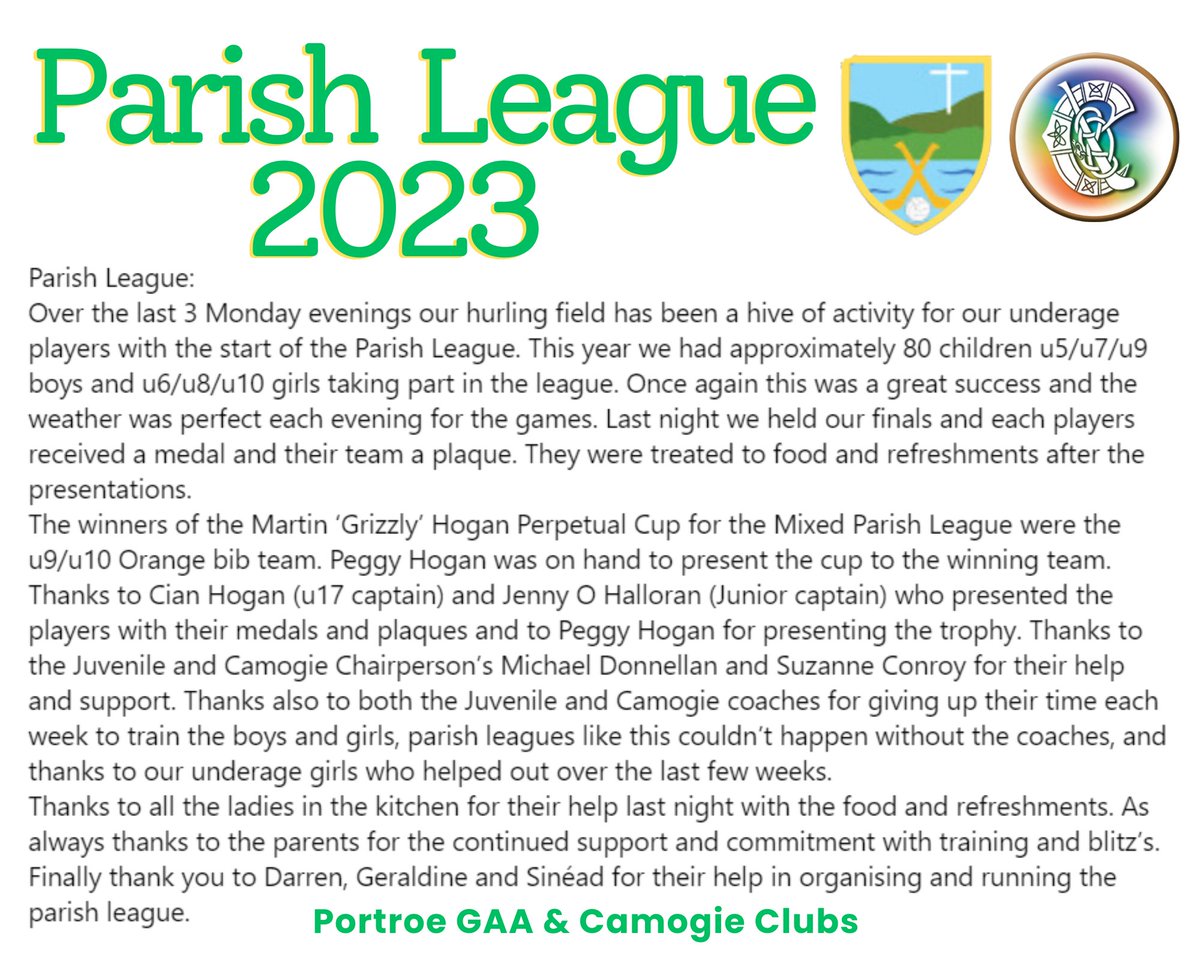 PortroeGAA & Camogie tweet media