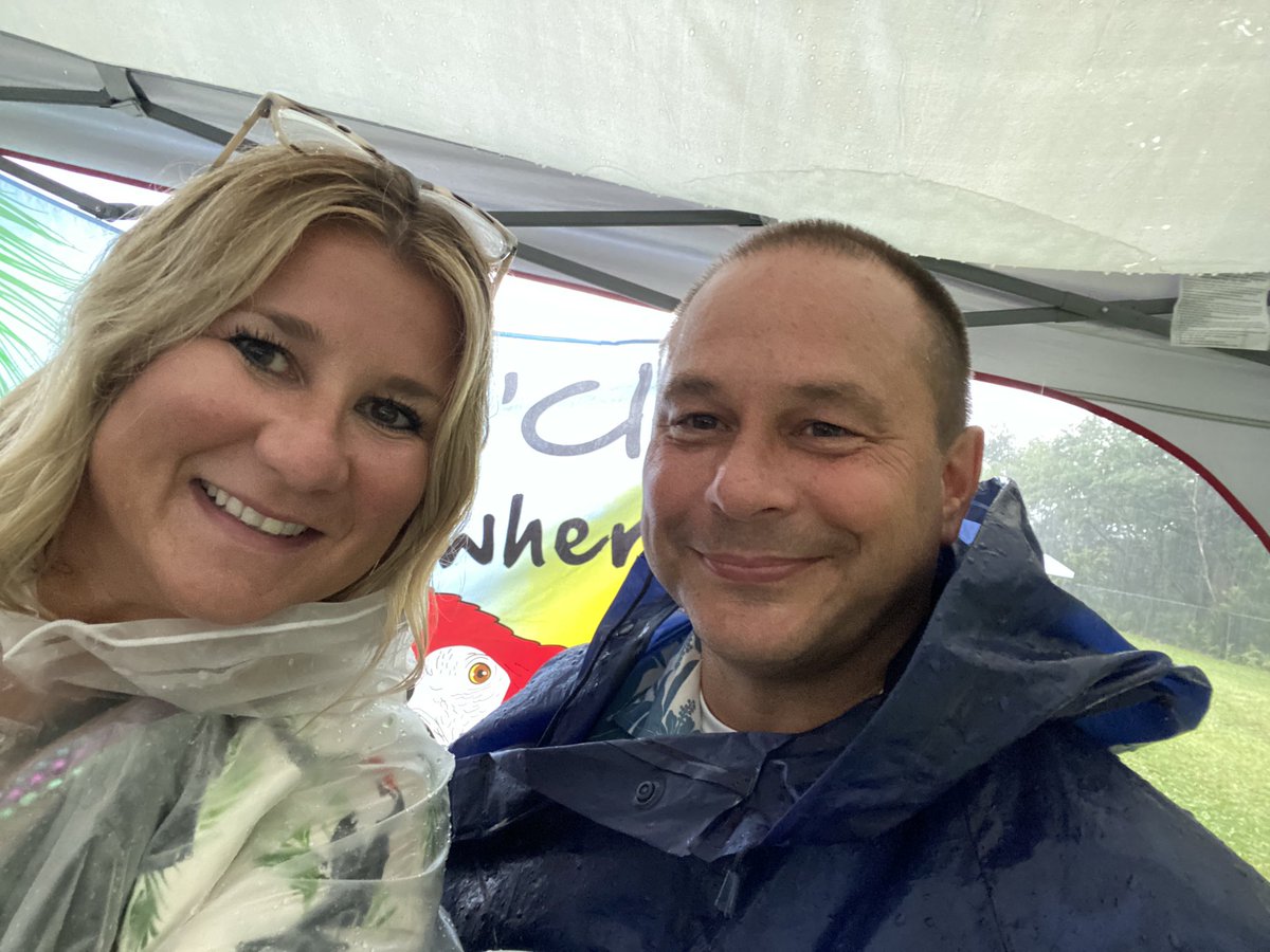 On 10-17-98 Pam &amp; I got married in a monsoon. Since then we’ve gotten older, hopefully a little wiser but at minimum more prepared for the elements. It has been an unpredictable ride but there has been one constant - our love. Here’s to the next 25 years. #HappyAnniversary 🥂