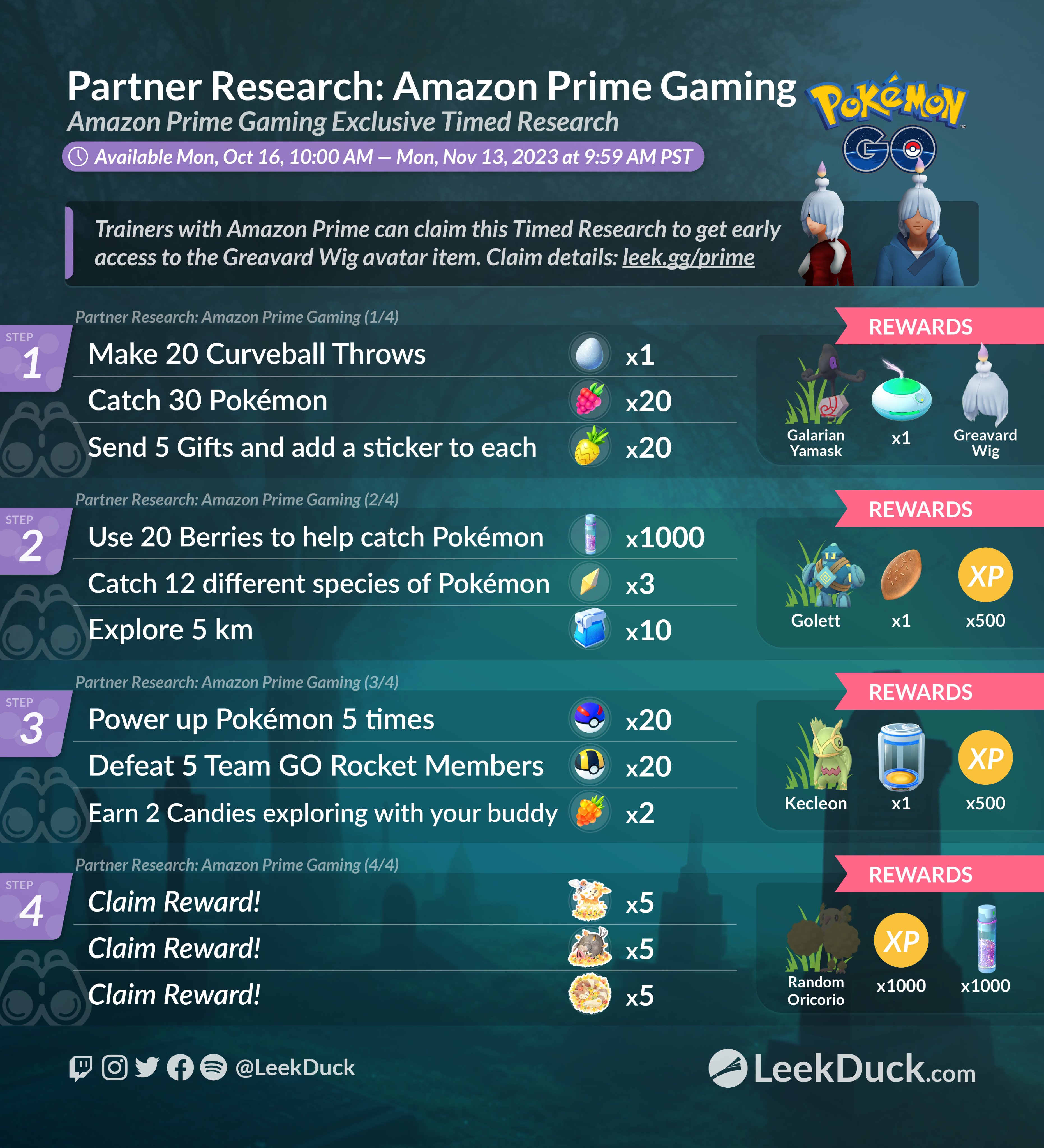 How to claim the Pokemon Go Prime Gaming rewards