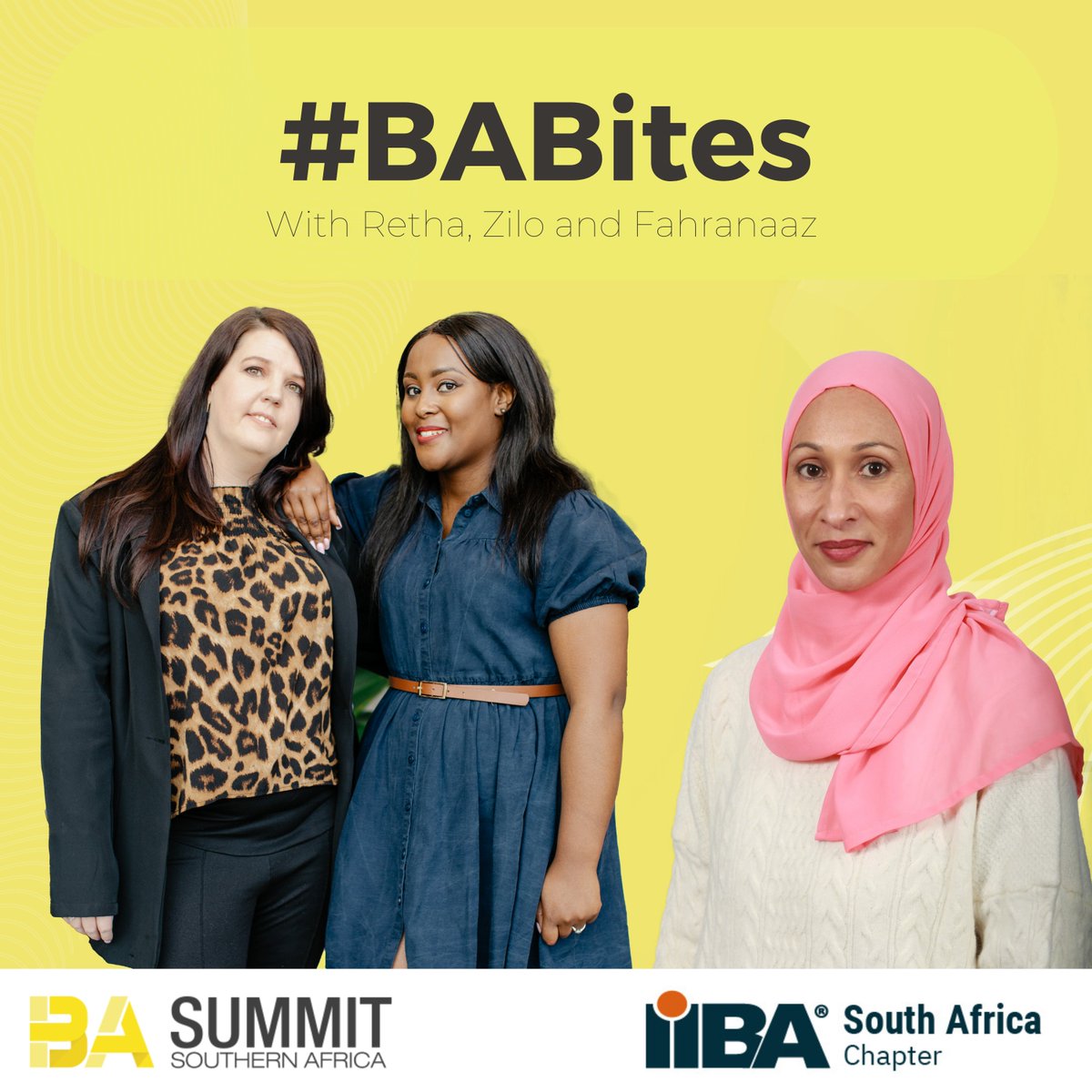 The latest episode of #BABites is out!

In this episode, @rethadelaporte  and Zilondile Mthethwa were joined by Fahranaaz Fisher, Head of Business Architecture, Business Analysis and Testing at Old Mutual.

Make sure you listen to the episode now!

podcasters.spotify.com/pod/show/busin…