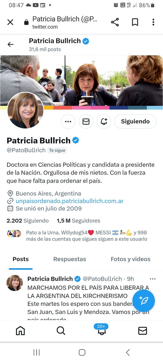mrcllpz's tweet photo. Me empezó a seguir la futura presidente !!  @PatoBullrich 😀 https://t.co/haMLSK3PBI