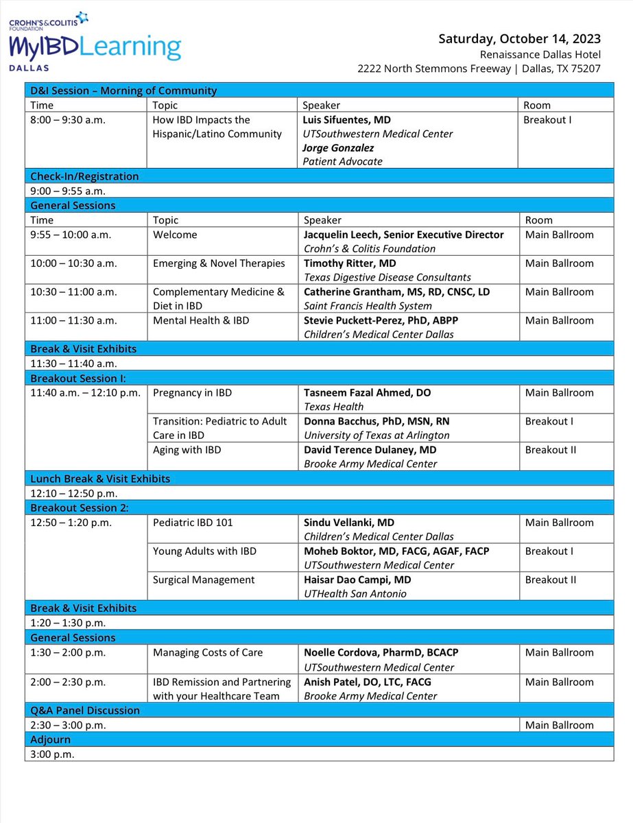 DavidD_MD's tweet photo. Excellent weekend at the @CrohnsColitisFn myIBD learning conference educating patients and caregivers throughout the Golf Coast region on their IBD care. #IBD  Shout out to Anish Patel for excellent talks on treatment targets! @FocusGI2022 https://t.co/jK51zT8Qrw
